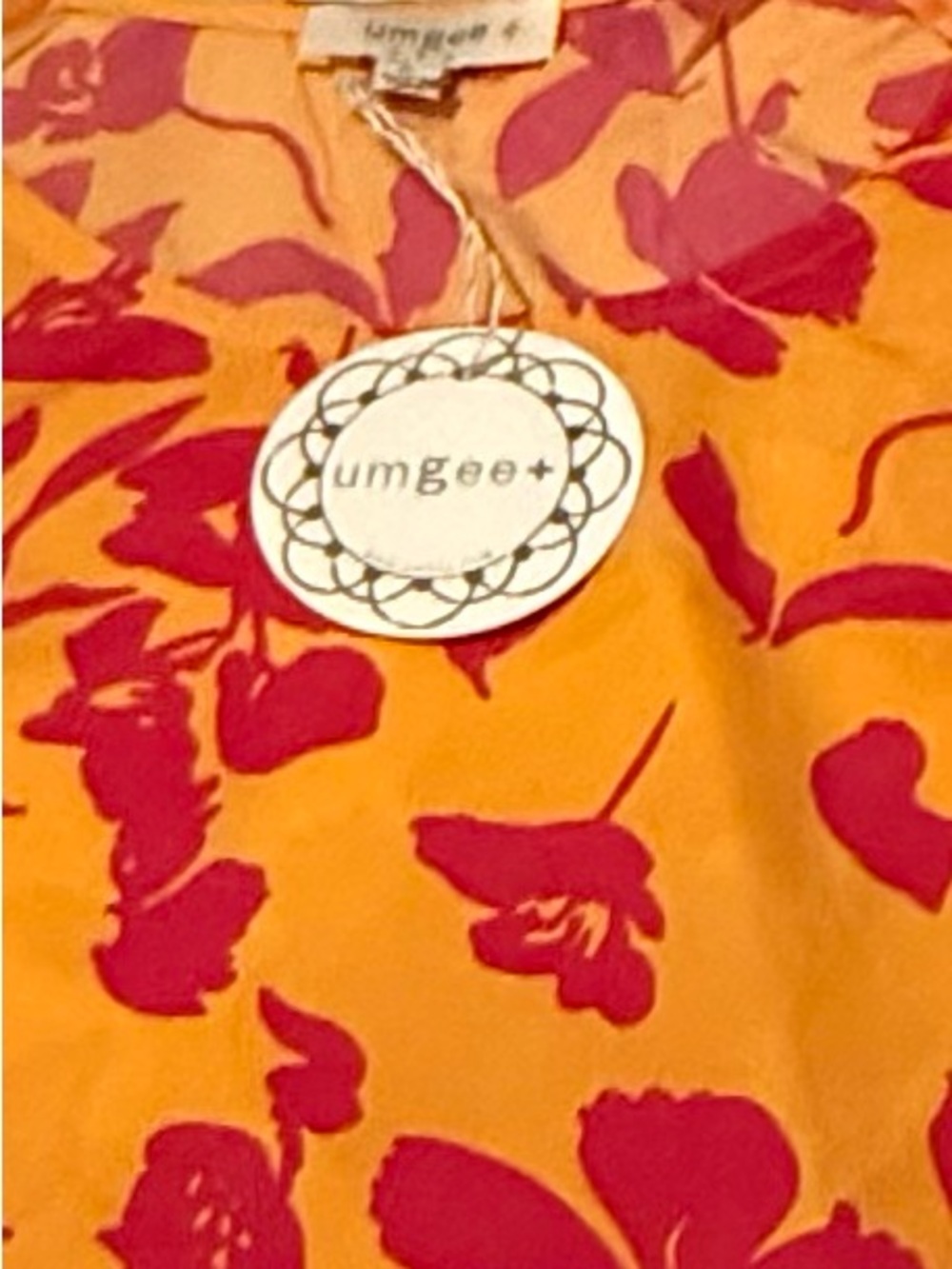 Umgee Orange Tunic with Fuchsia Floral Print - Picture 2 of 3